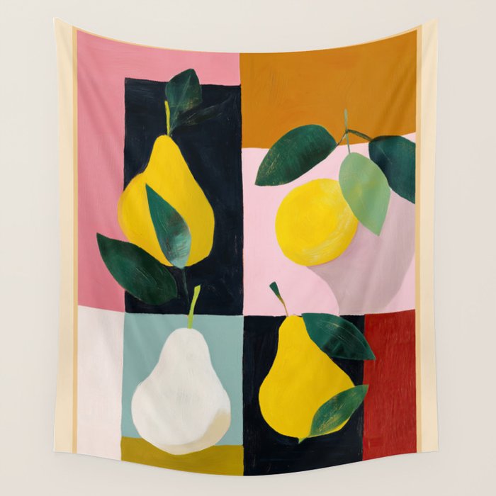 Modern Pears Still Life I Wall Tapestry Gallery Image 1