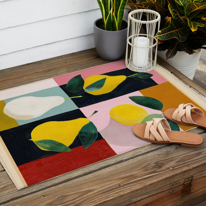 Modern Pears Still Life I Outdoor Rug Gallery Image 2