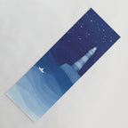 Lighthouse & the paper boat, blue ocean Yoga Mat Gallery Image 1