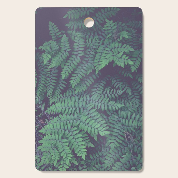 Green Woodland Fern forest leaf nature photograph Cutting Board Gallery Image 1
