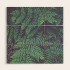Green Woodland Fern forest leaf nature photograph Wood Wall Art Gallery Image 1