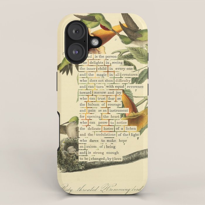 Ruby-throated Hummingbird Divination from # An Almanac of Birds # Divinations for Uncertain Days iPhone Case Gallery Image 1