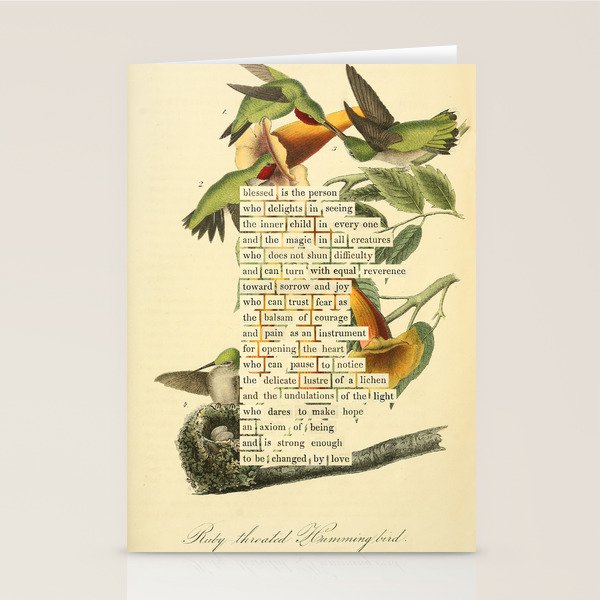Ruby-throated Hummingbird Divination from # An Almanac of Birds # Divinations for Uncertain Days Stationery Card Gallery Image 1