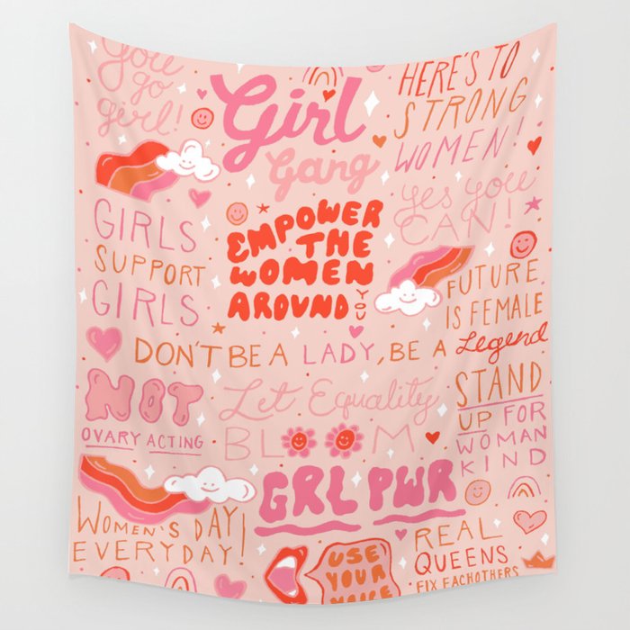 Girls Support Girls Wall Tapestry Gallery Image 4