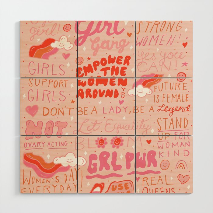 Girls Support Girls Wood Wall Art Gallery Image 1