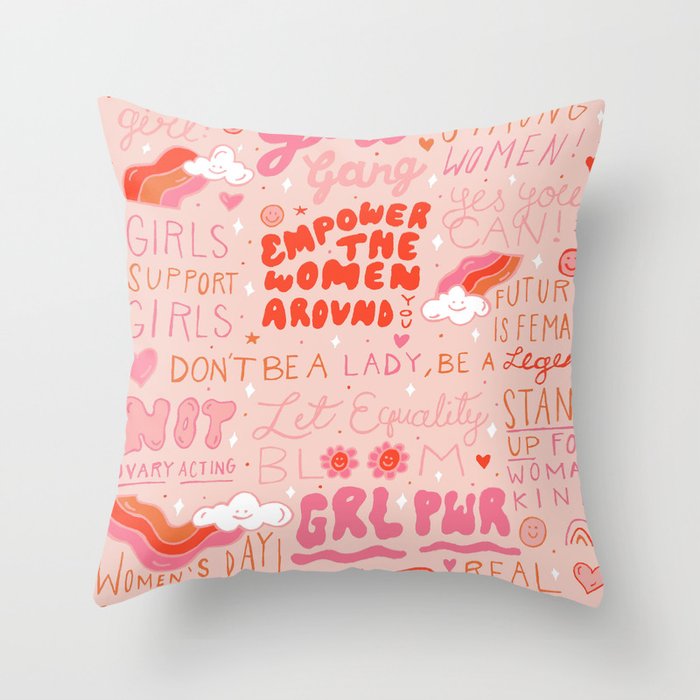Girls Support Girls Throw Pillow Gallery Image 1