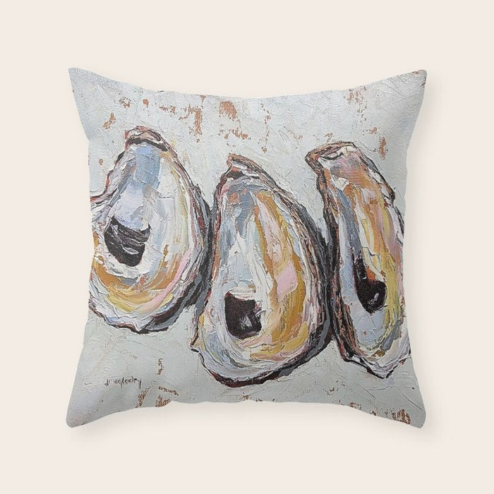 Oyster shells Throw Pillow Gallery Image 1