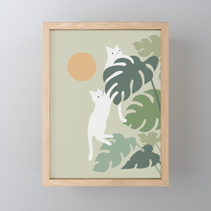Cat and Plant 42 Mini Art Print Gallery Image 1