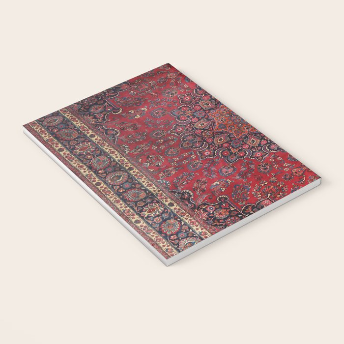 Old Century Persia Authentic Colorful Purple Blue Red Star Blooms Vintage Rug Pattern Notebook Gallery Image 3