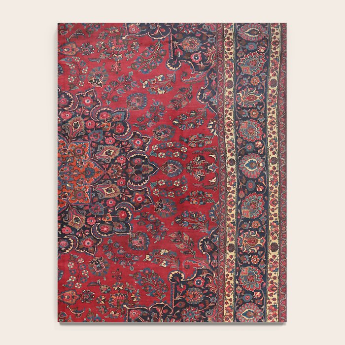 Old Century Persia Authentic Colorful Purple Blue Red Star Blooms Vintage Rug Pattern Notebook Gallery Image 4