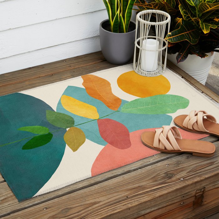Colorful Branching Out 18 Outdoor Rug Gallery Image 2