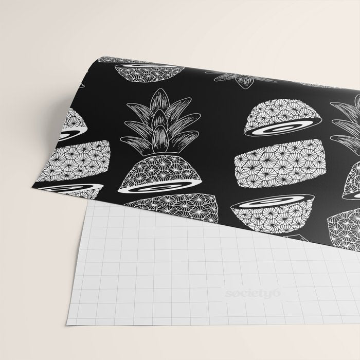 Pineapples (Dark/Sliced) Wrapping Paper Gallery Image 2