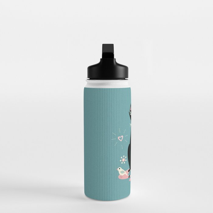 Vintage Kitty Love ©studioxtine Water Bottle Gallery Image 3