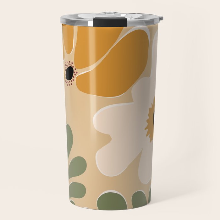 columbian old retro floral art print  Travel Mug Gallery Image 1