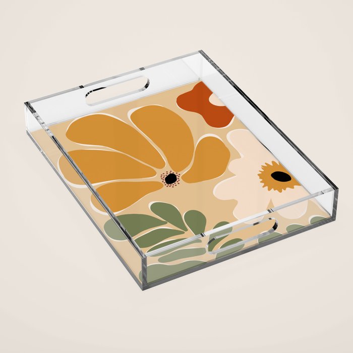 columbian old retro floral art print  Acrylic Tray Gallery Image 1