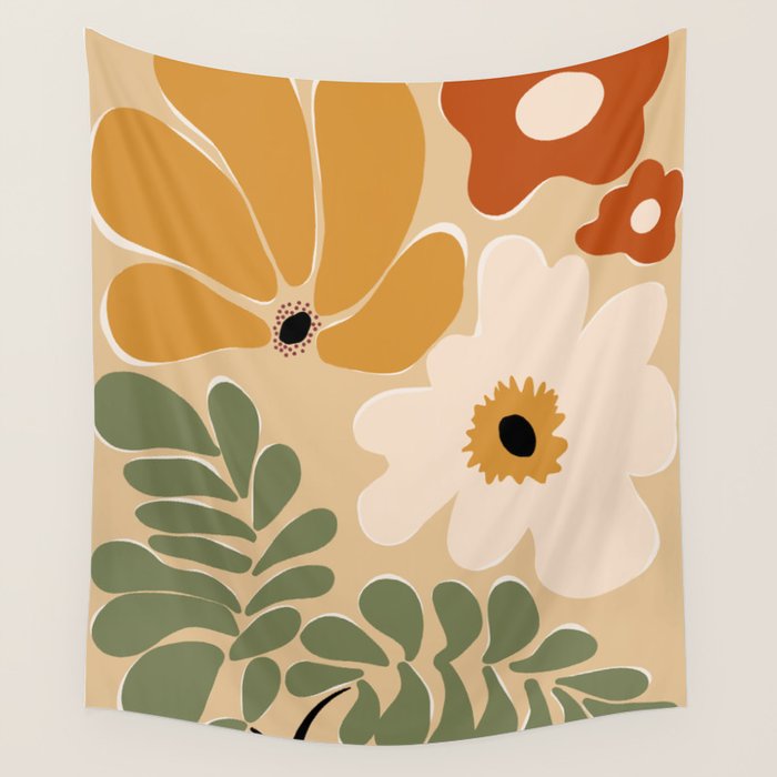 columbian old retro floral art print  Wall Tapestry Gallery Image 4