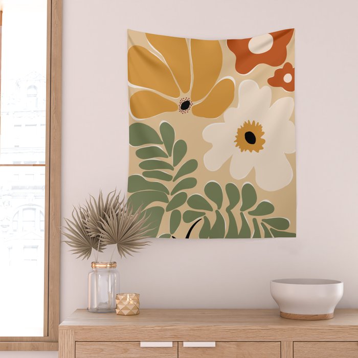columbian old retro floral art print  Wall Tapestry Gallery Image 2