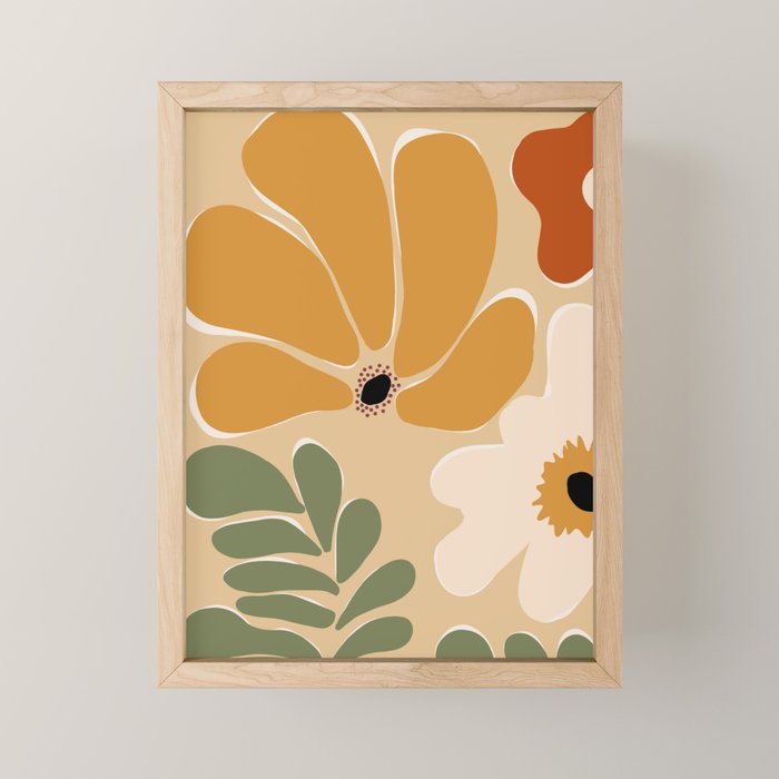 columbian old retro floral art print  Mini Art Print Gallery Image 1