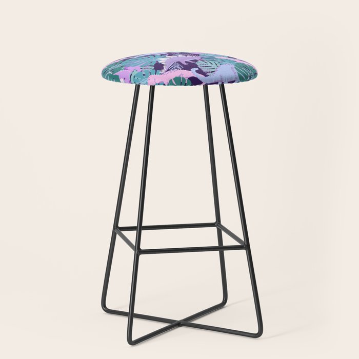 Jungle Dinosaur - Purple Stool Gallery Image 1