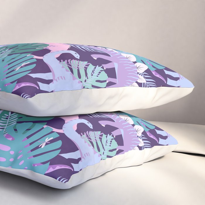 Jungle Dinosaur - Purple Pillow Sham Gallery Image 3
