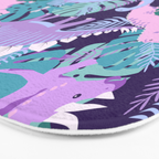 Jungle Dinosaur - Purple Bath Mat Gallery Image 3