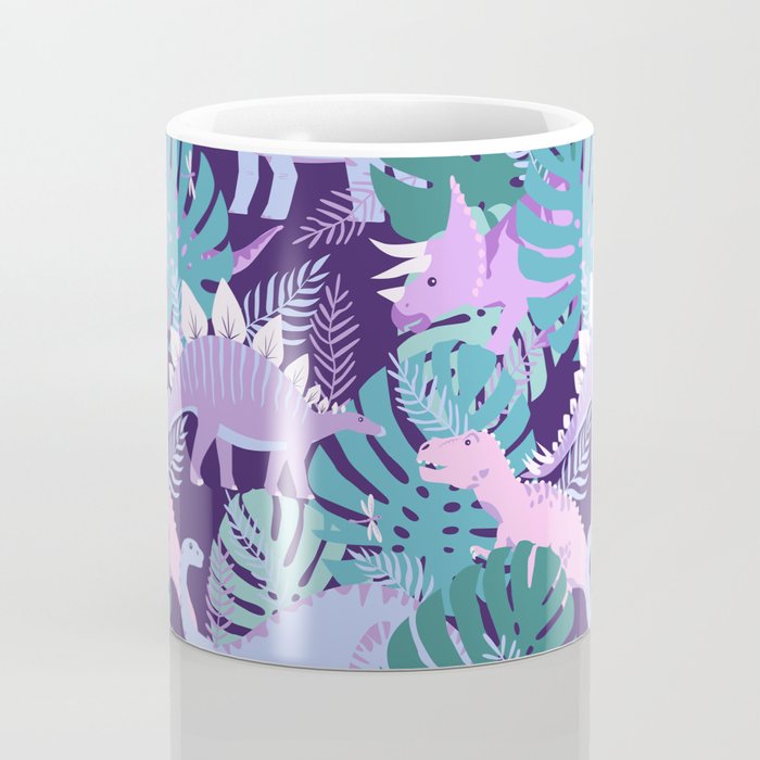 Jungle Dinosaur - Purple Coffee Mug Gallery Image 4
