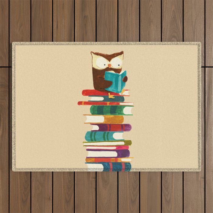 Owl Reading Rainbow Outdoor Rug Gallery Image 1