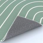 Minimal Arch XXXVII Natural Green Modern Geometric Lines Rug Gallery Image 4