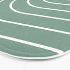 Minimal Arch XXXVII Natural Green Modern Geometric Lines Bath Mat Gallery Image 3