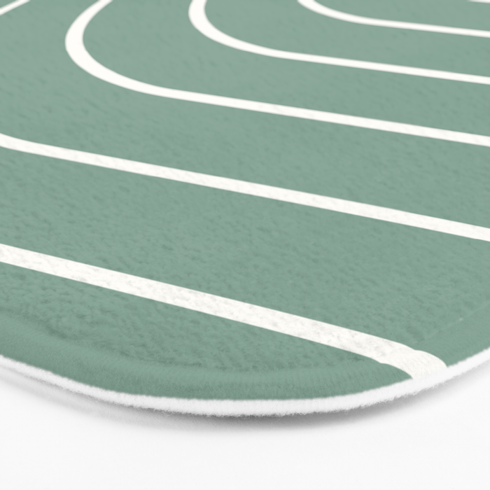 Minimal Arch XXXVII Natural Green Modern Geometric Lines Bath Mat Gallery Image 3
