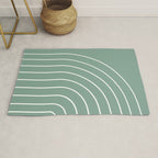 Minimal Arch XXXVII Natural Green Modern Geometric Lines Rug Gallery Image 1