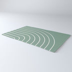 Minimal Arch XXXVII Natural Green Modern Geometric Lines Rug Gallery Image 3