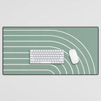 Minimal Arch XXXVII Natural Green Modern Geometric Lines Desk Mat Gallery Image 1