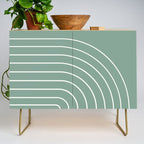 Minimal Arch XXXVII Natural Green Modern Geometric Lines Credenza Gallery Image 1