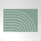 Minimal Arch XXXVII Natural Green Modern Geometric Lines Welcome Mat Gallery Image 1
