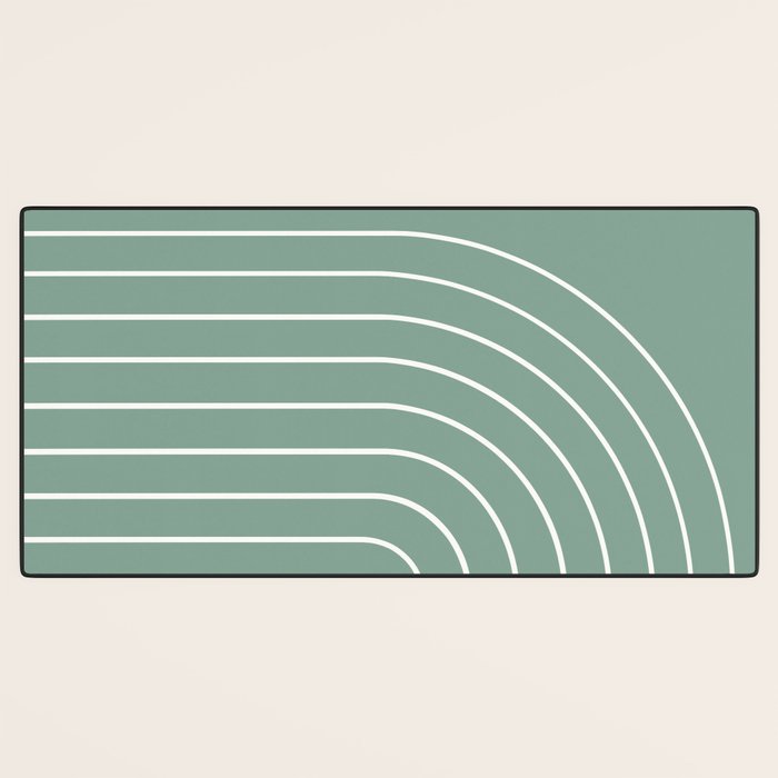 Minimal Arch XXXVII Natural Green Modern Geometric Lines Desk Mat Gallery Image 3