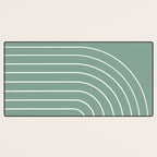 Minimal Arch XXXVII Natural Green Modern Geometric Lines Desk Mat Gallery Image 3