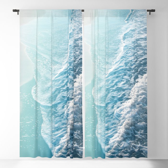 Soft Turquoise Ocean Dream Waves #1 #water #decor #art #society6 Window Curtain Gallery Image 1