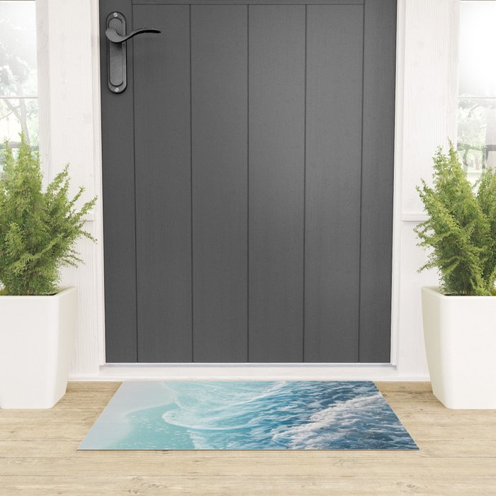 Soft Turquoise Ocean Dream Waves #1 #water #decor #art #society6 Welcome Mat Gallery Image 3