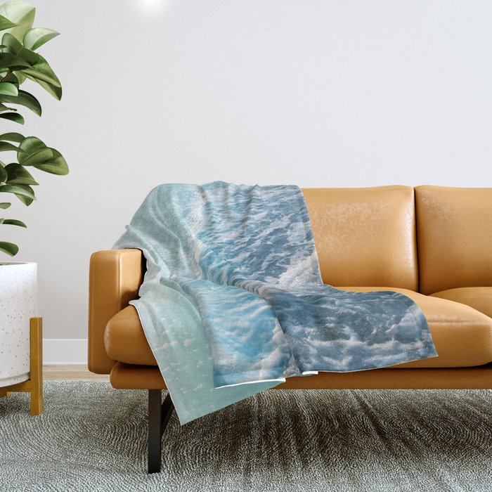 Soft Turquoise Ocean Dream Waves #1 #water #decor #art #society6 Throw Blanket Gallery Image 1