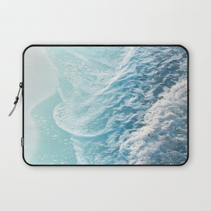 Soft Turquoise Ocean Dream Waves #1 #water #decor #art #society6 Laptop Sleeve Gallery Image 1
