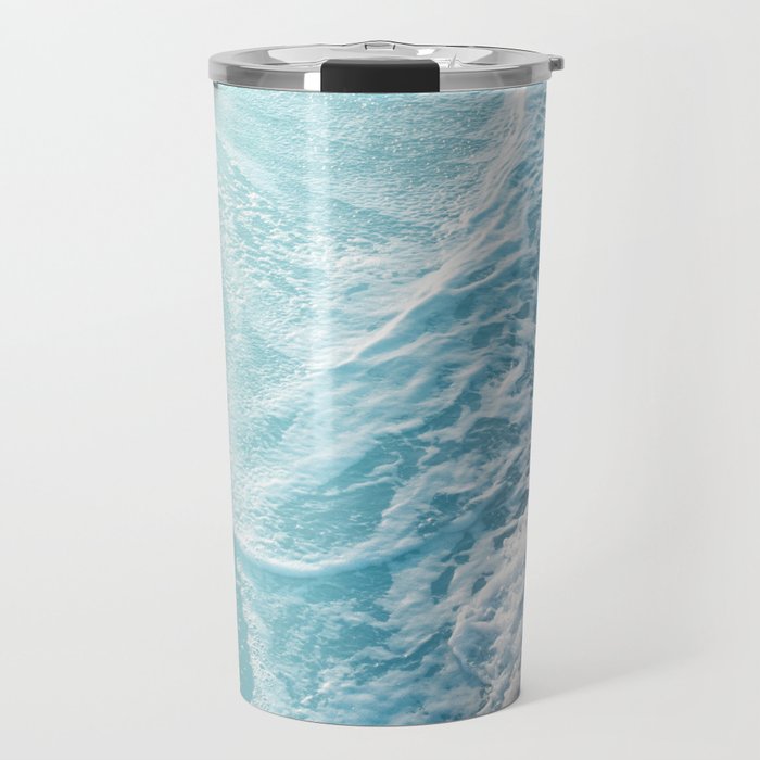 Soft Turquoise Ocean Dream Waves #1 #water #decor #art #society6 Travel Mug Gallery Image 1