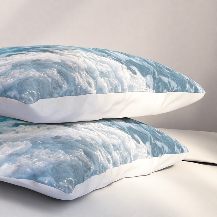 Soft Turquoise Ocean Dream Waves #1 #water #decor #art #society6 Pillow Sham Gallery Image 3