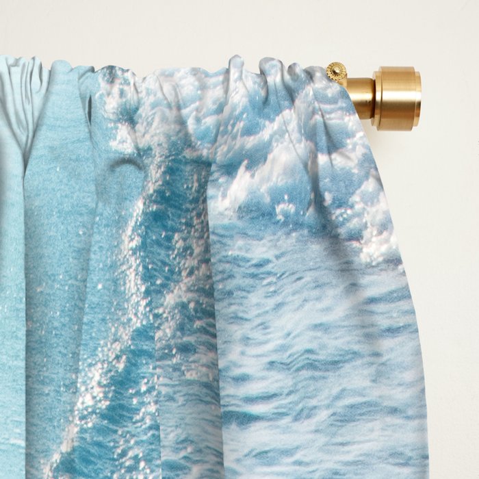 Soft Turquoise Ocean Dream Waves #1 #water #decor #art #society6 Window Curtain Gallery Image 2