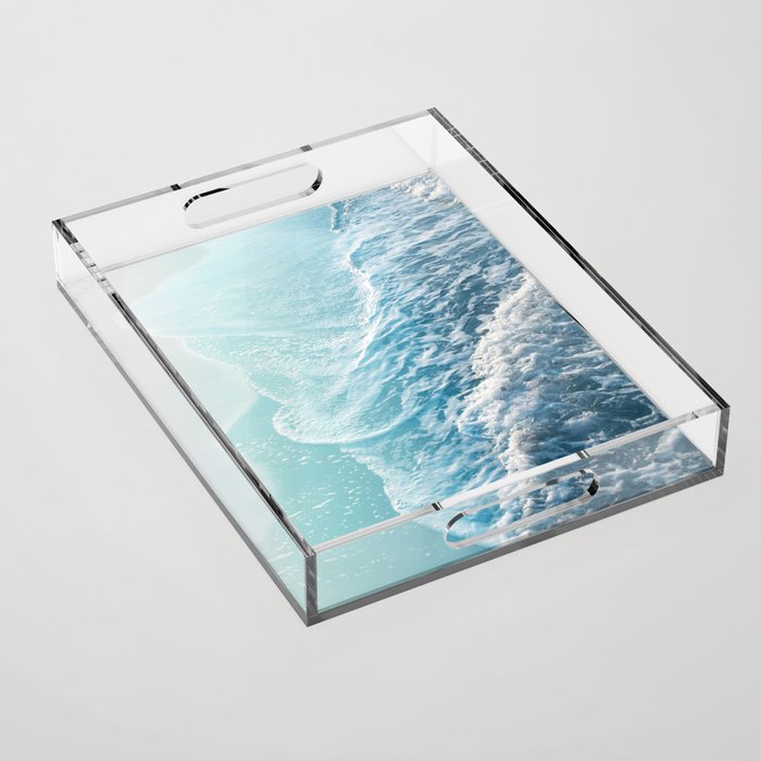 Soft Turquoise Ocean Dream Waves #1 #water #decor #art #society6 Acrylic Tray Gallery Image 1