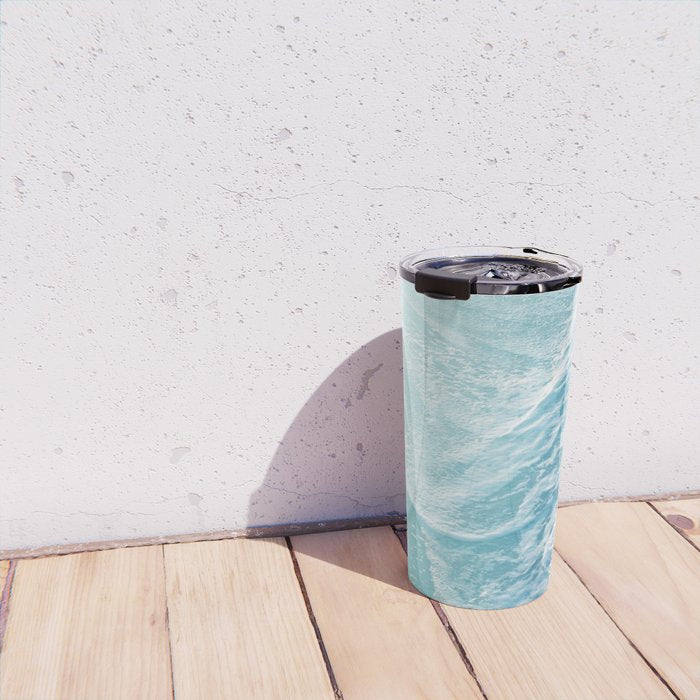 Soft Turquoise Ocean Dream Waves #1 #water #decor #art #society6 Travel Mug Gallery Image 4