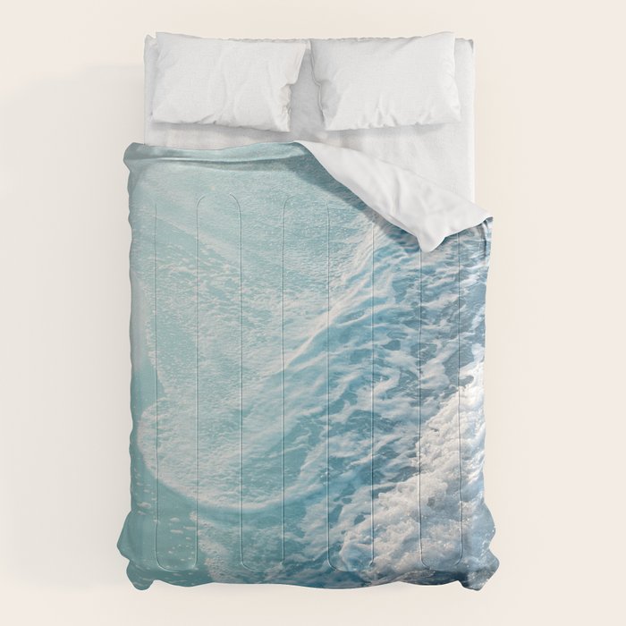 Soft Turquoise Ocean Dream Waves #1 #water #decor #art #society6 Comforter Gallery Image 6