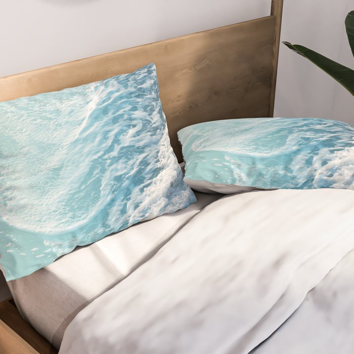 Soft Turquoise Ocean Dream Waves #1 #water #decor #art #society6 Pillow Sham Gallery Image 2