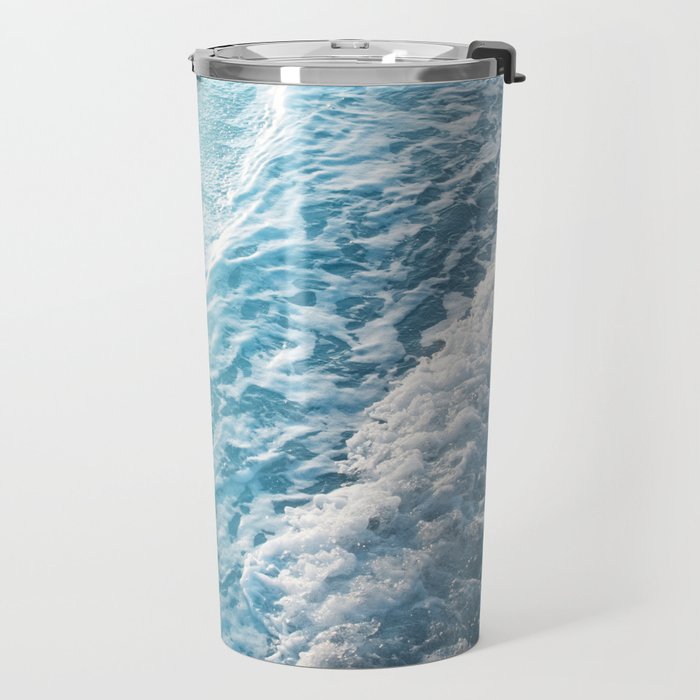 Soft Turquoise Ocean Dream Waves #1 #water #decor #art #society6 Travel Mug Gallery Image 2
