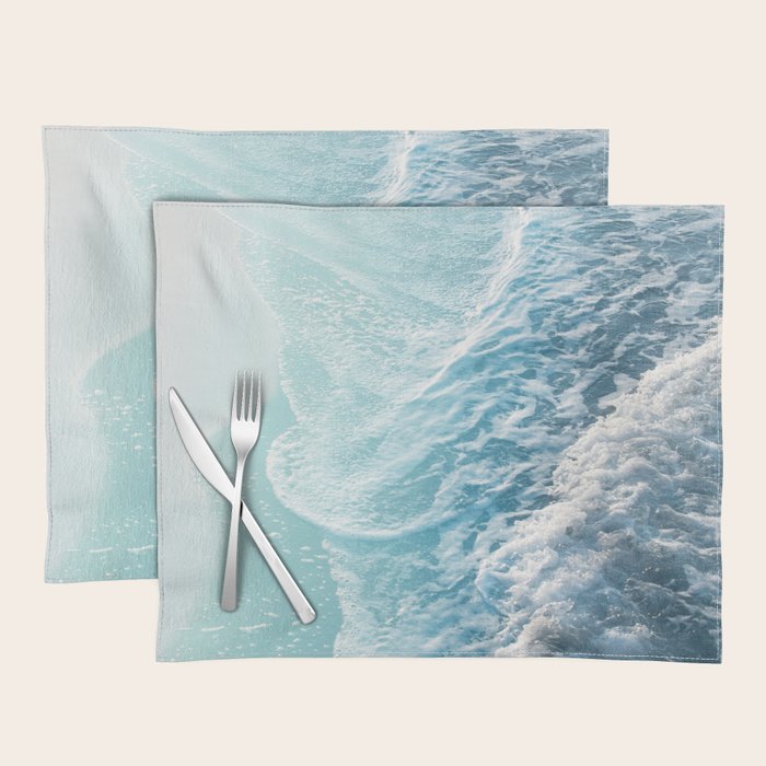 Soft Turquoise Ocean Dream Waves #1 #water #decor #art #society6 Placemat Gallery Image 1